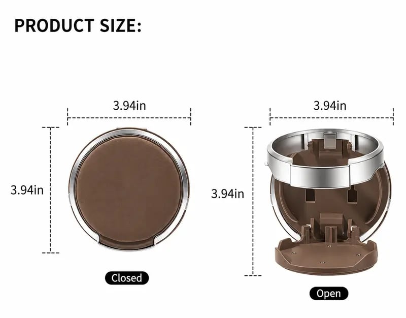 Foldable Car Cup Holder with Hook for Space-Saving Storage