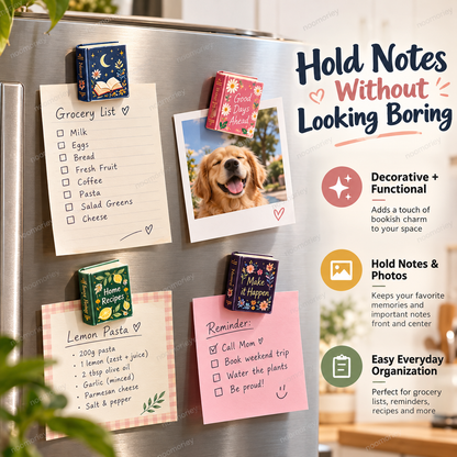 📚 Tiny Library Mini Book Magnets – 20-Piece Refrigerator Magnet Set