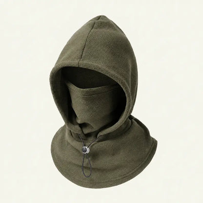 Unisex Cold Weather Fleece Balaclava Hat - Thick Fleece Linings, Windproof Full Face Cover with Hood & Neck Gaiter