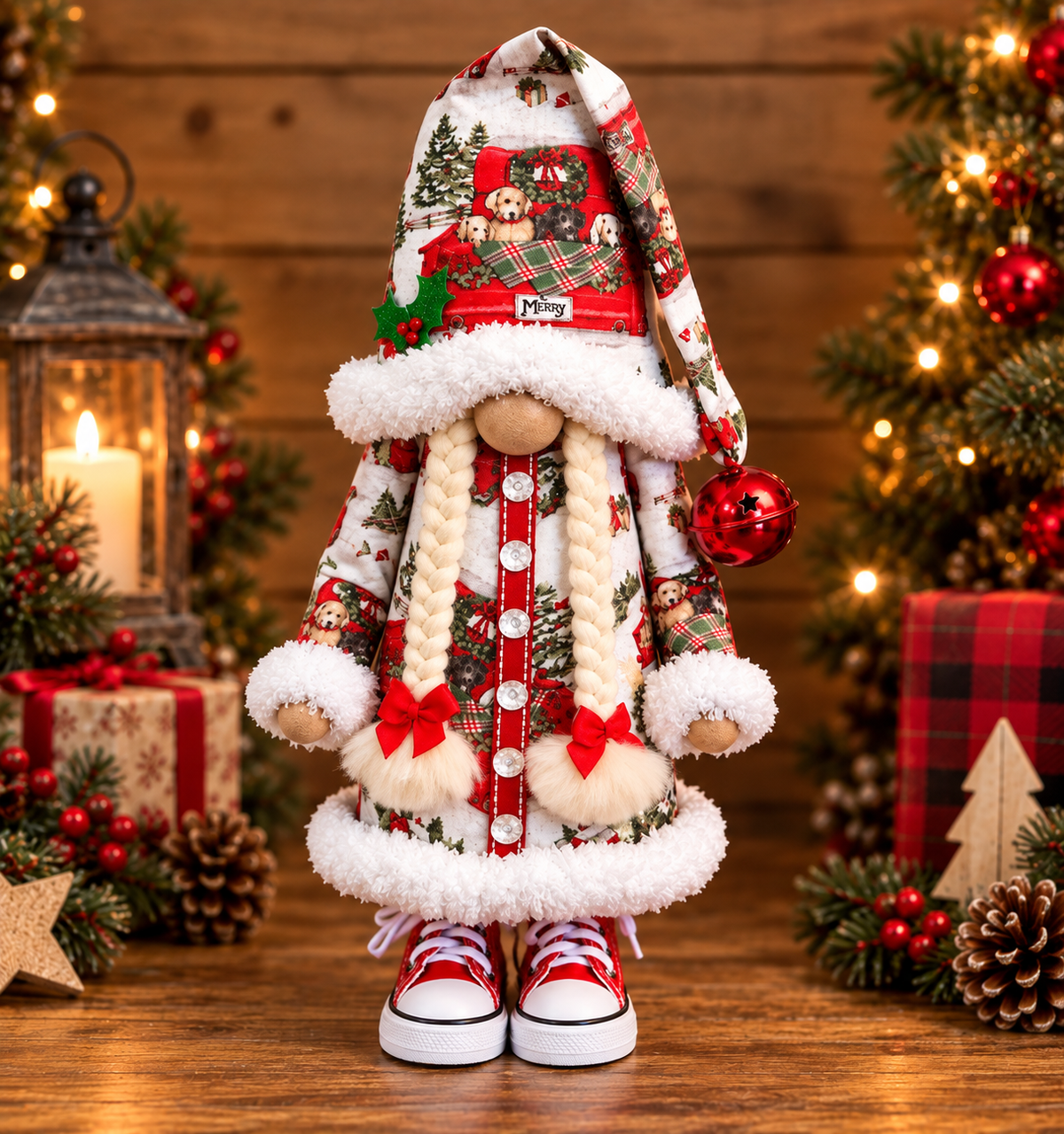 🔥😍Festive Gnome Couple Figurines – Bearded & Braided Hair🎄