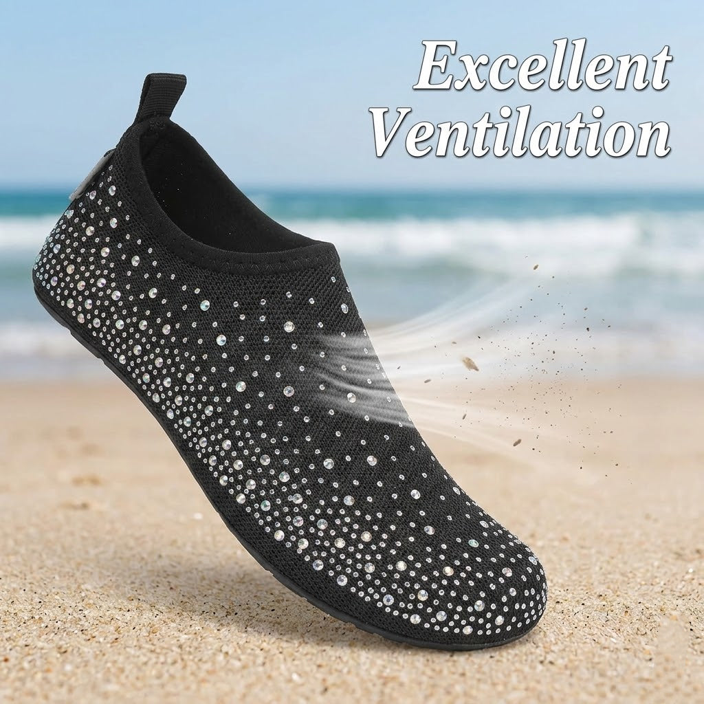 Women's Rhinestone Mesh Slip On Walking Shoes🏖️