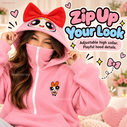 🔥Cozy Double-Hooded Half-Zip Sweatshirt