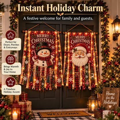 🎄 Lighted Christmas Door Hanging Decor✨
