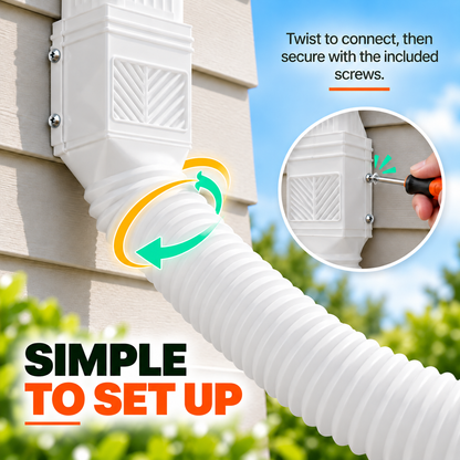 🌧️ Universal Flexible Gutter Downspout Extension Set (2-Pack) – 1.5M Foundation Protection 🏡