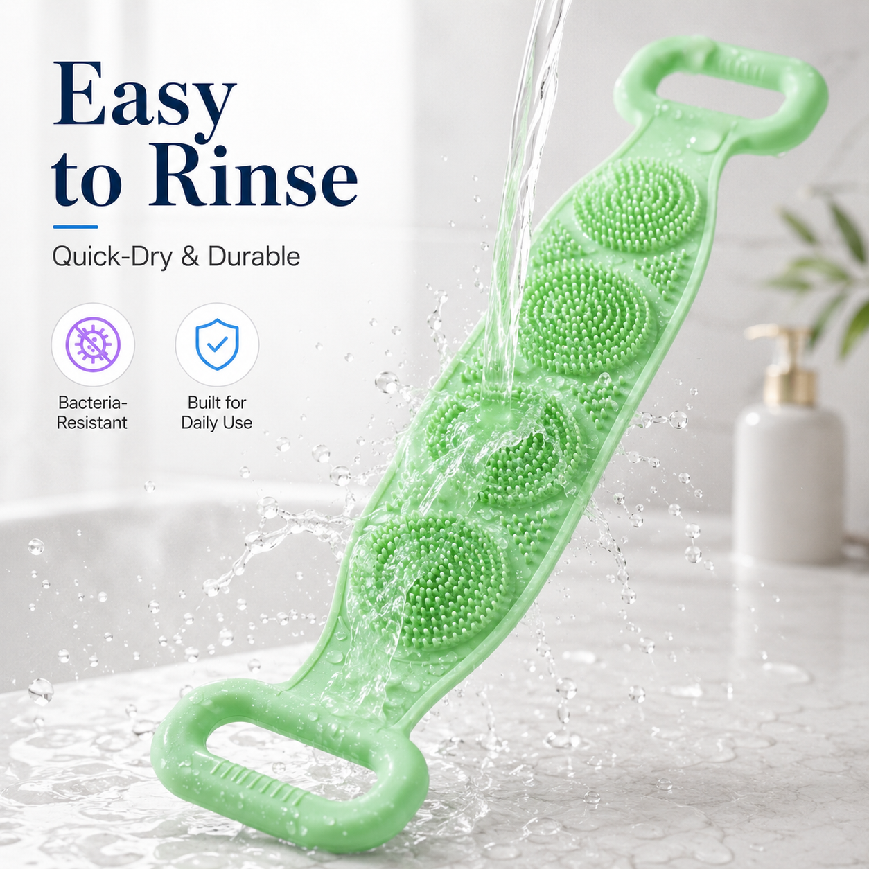 🧼 Silicone Back Scrubber - Double-Sided Deep Exfoliating ✨