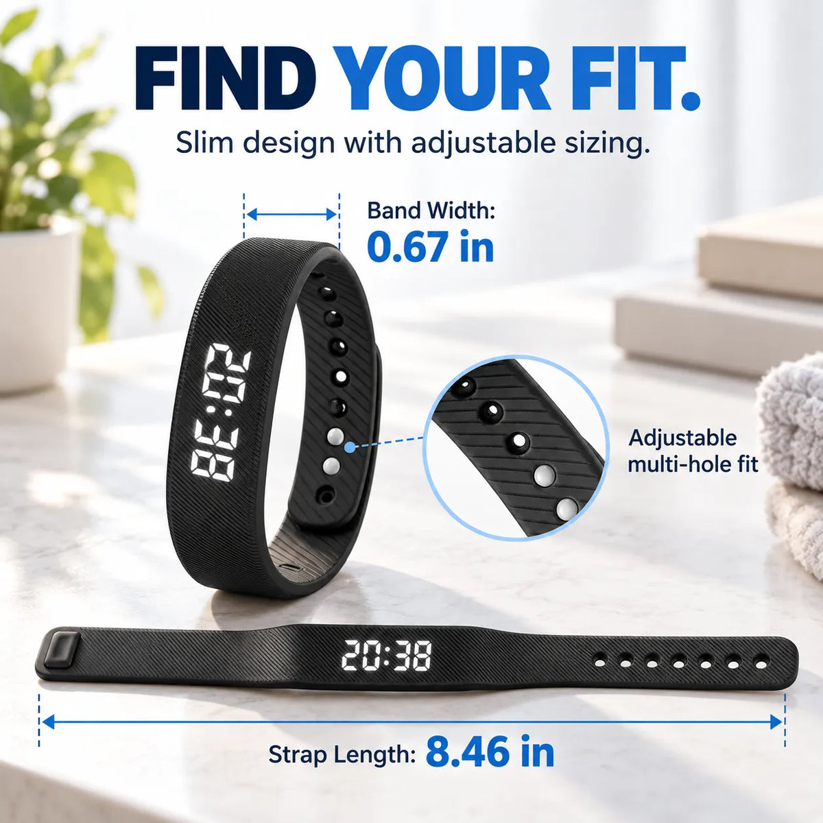 Silent Vibrating Alarm Wristband ⏰ | Quiet Wake-Up & Step Tracker