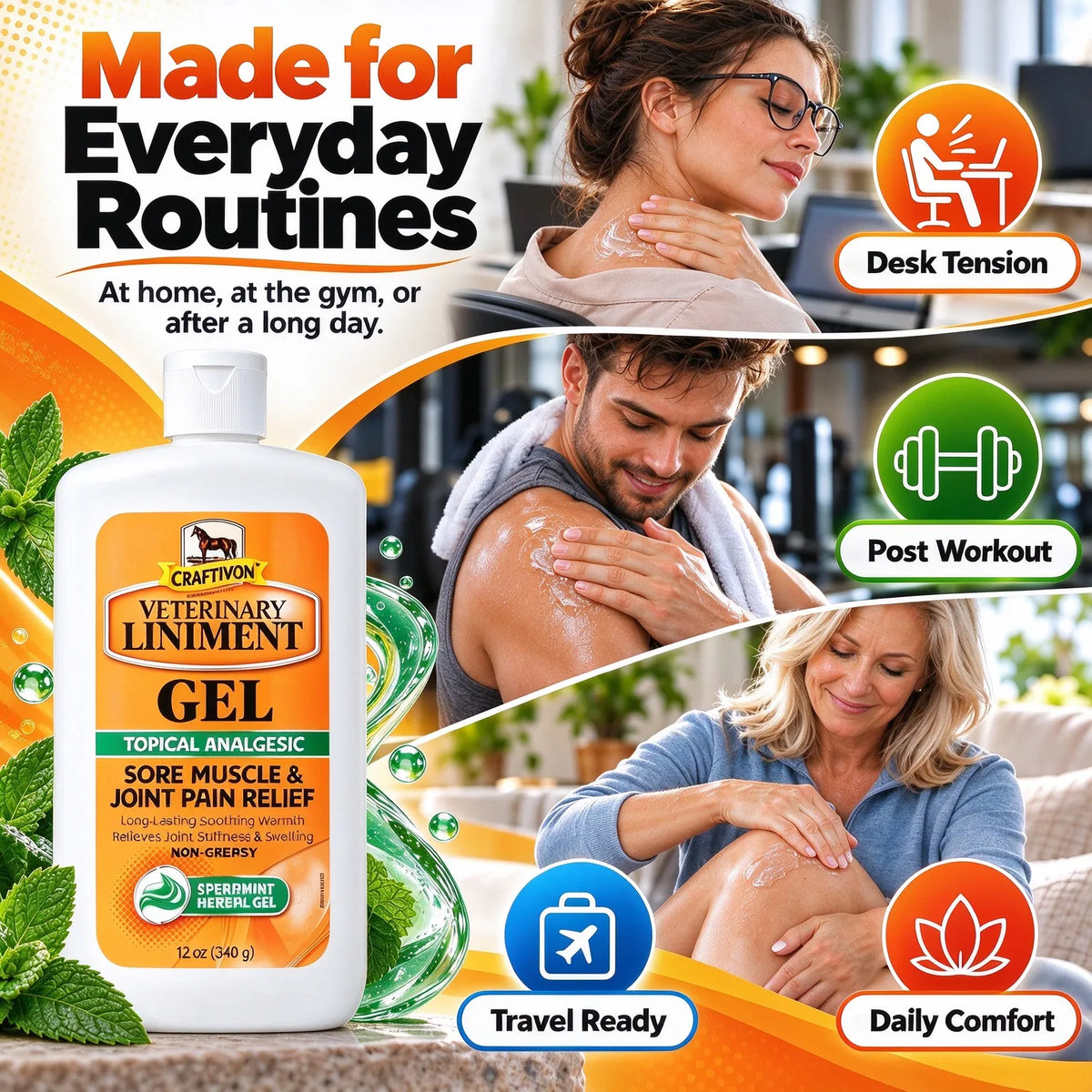 🎁Spearmint Cooling Liniment Gel – Muscle & Joint Comfort