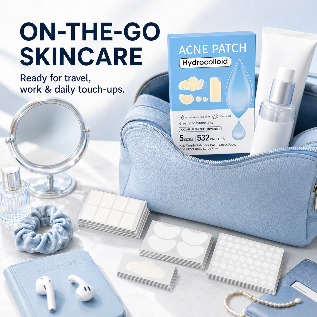 💧 532 PCS Hydrocolloid Acne Patches – Multi-Size Blemish & Spot Absorbing Covers ✨