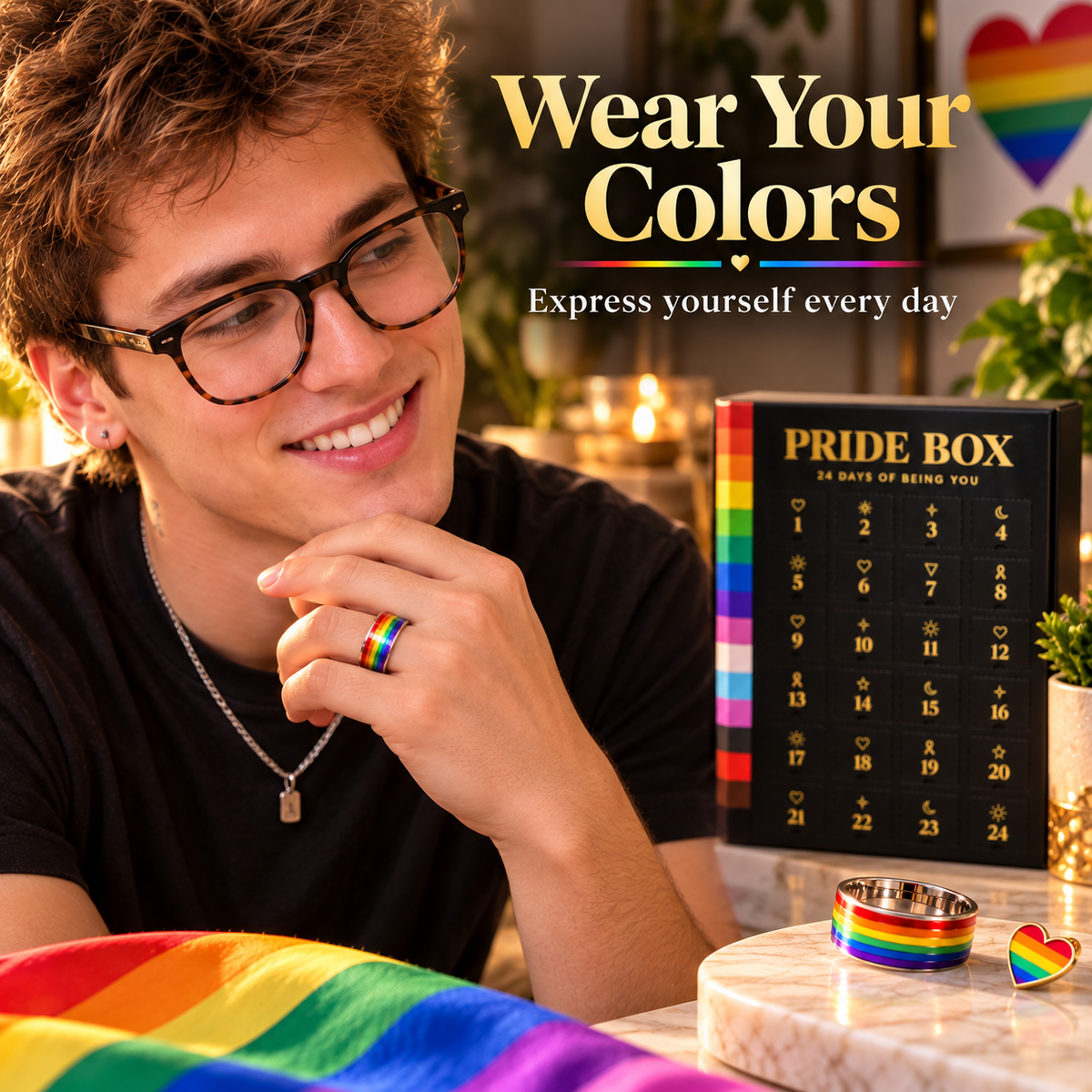 🌈 Pride Box 24 Day Surprise Calendar ✨ Rainbow Gift For Self Expression & Celebration