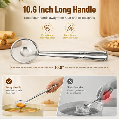 🔥 50% OFF 2-in-1 Stainless Steel Frying Filter Tongs – Clip, Drain & Serve Easily