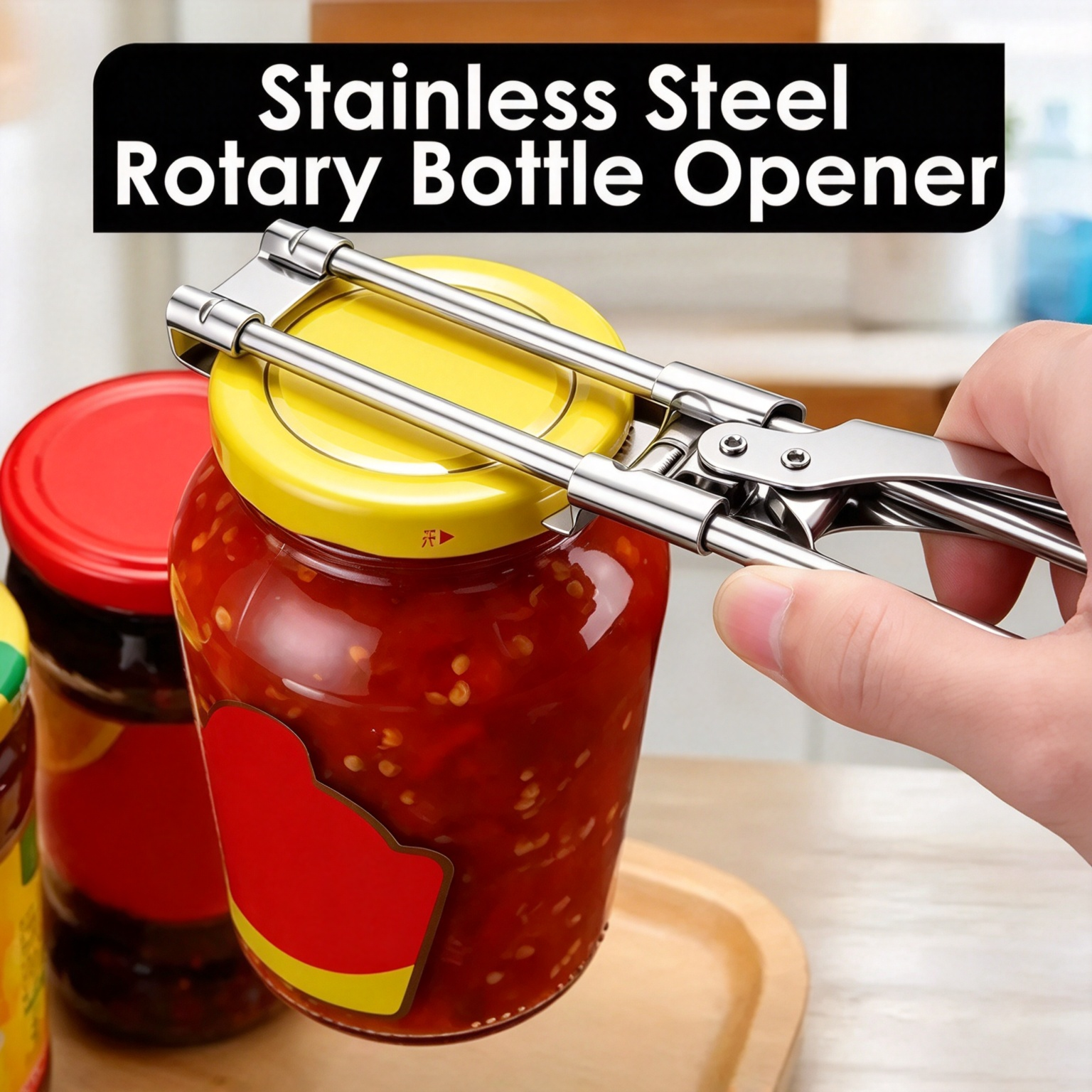Adjustable stainless steel jar and bottle opener - product image 11