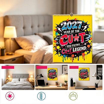 💥Early Bird Sale — 50% OFF🎁2027 Year of the Cu*t Wall Calendar – Bold Graffiti Humor Calendar📆🌟