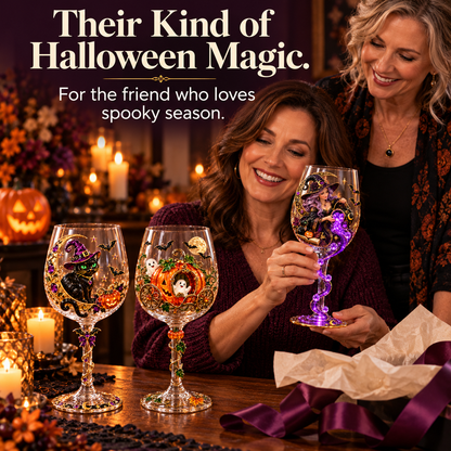 🎃 Halloween Decorative Wine Glass Collection | 5 Spooky Designs
