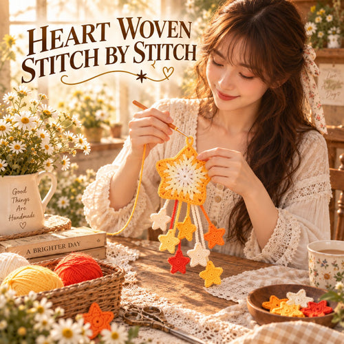 Hand-Woven Star-Patterned Water Bottle Holder