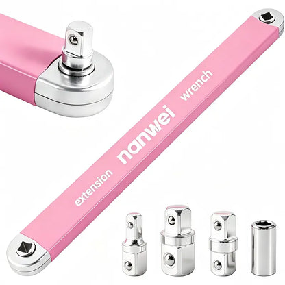 Offset Extension Wrench, Impact Ready Wrench Extender, with 1/2", 1/4" and 3/8" Square Drive Adapters