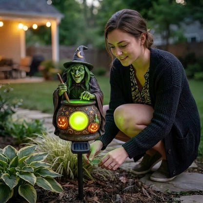💥LAST DAY 50% OFF🏆Halloween Solar Witch Cauldron Garden Stake Light🧙✨