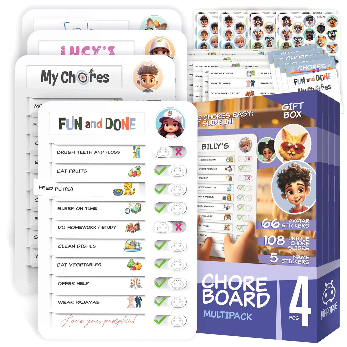 Magnetic Kids Daily Routine Chore Chart, Visual Task Board with Stickers & Icons, Autism & ADHD Kids Routine Tool