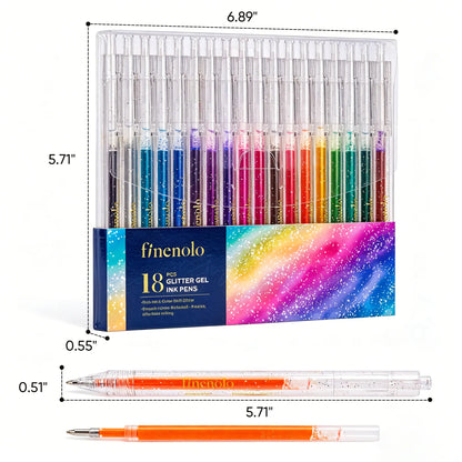 🔥Hot Selling Retractable Glitter Sparkle Gel Pens 1.0mm Fine Tip, Large Capacity Gel Pen Set for Art Journal & Hand Lettering