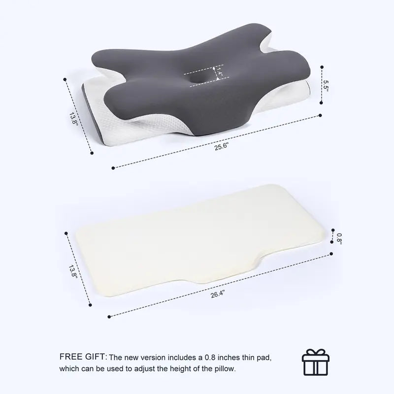 ❄️💤Cooling Memory Neck Pillow, Adjustable Ergonomic Memory Foam Neck Pillows, Cervical Support