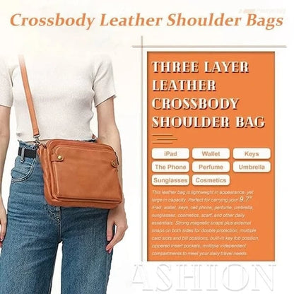 🔥LAST DAY 49% OFF- Three-Layer Leather Crossbody Shoulder Bag