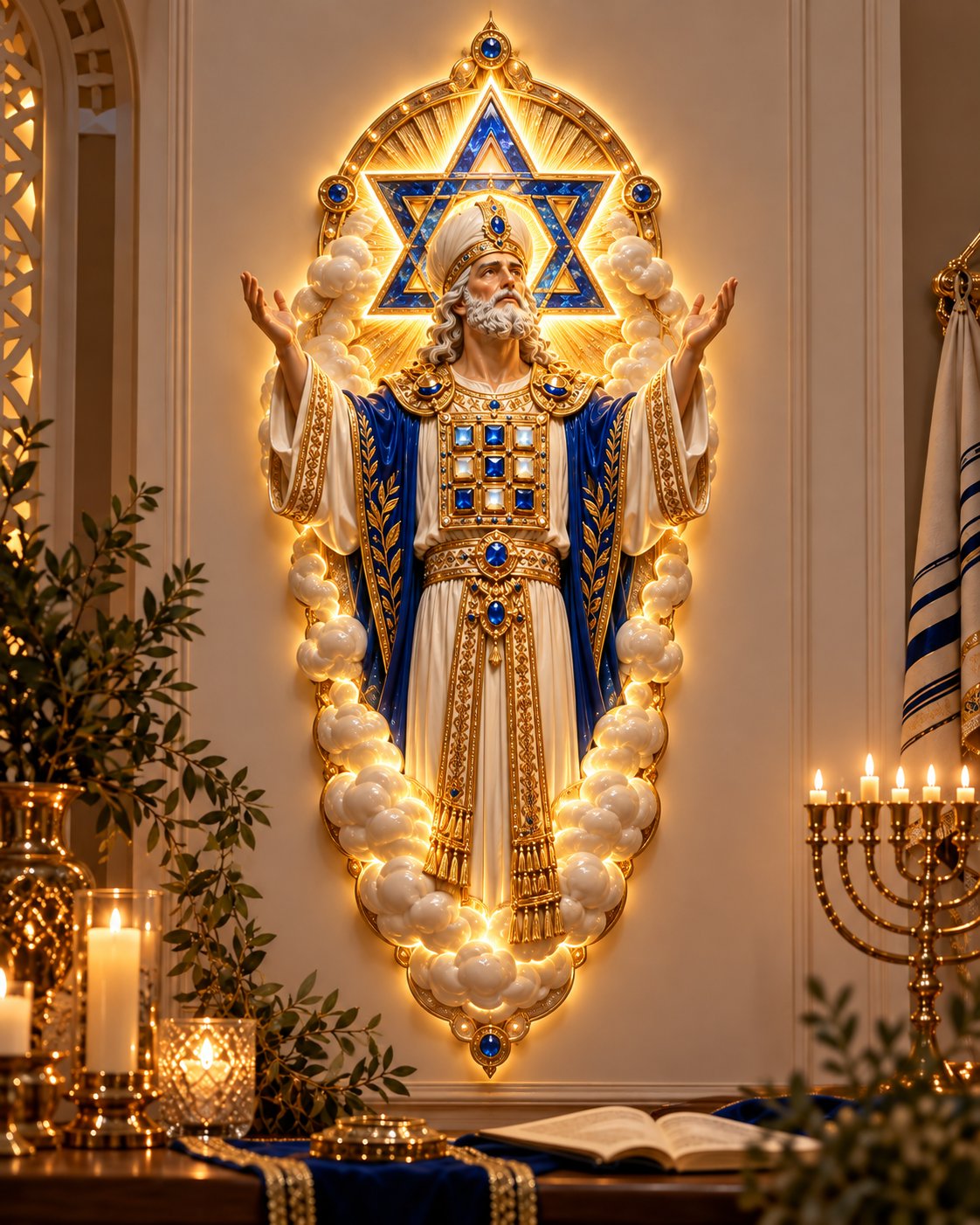 ✡️Last Day 49%Off💎Jewish Heritage Illuminated Wall Art – High Priest Inspired Design
