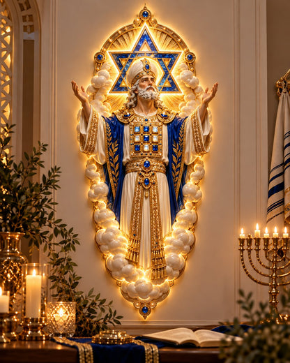 ✡️Last Day 49%Off💎Jewish Heritage Illuminated Wall Art – High Priest Inspired Design