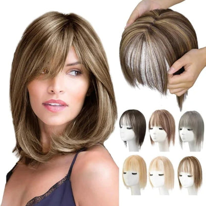 💥Superior Quality-Natural Hair Toppers With Bangs For Women