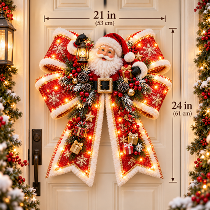 🎀🎄Big & Bright Holiday Bows – A Glowing Christmas Welcome