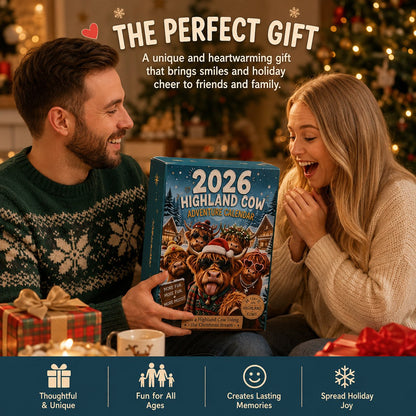 🔥Last Day 49% OFF - 🐂🎁2026 Highland Cow Advent Calendar | Every Day Brings New Surprises