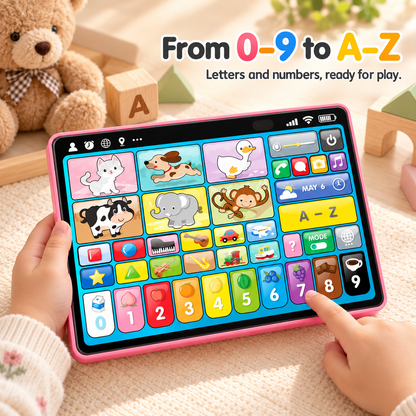 🎁 Trilingual Kids Learning Tablet Toy – English, Spanish & French with Music & Interactive Play– A Colorful Christmas Gift 🎁