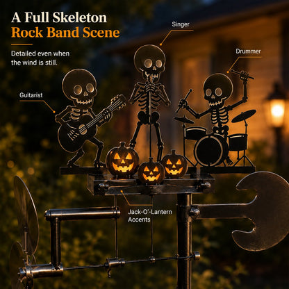 Halloween Skeleton Band Kinetic Wind Spinner