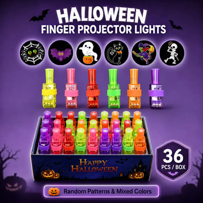 Halloween Finger Projector Rings – 36 PCS LED Light-Up Party Favors | Family Fun, Friend Gatherings & Trick-or-Treat