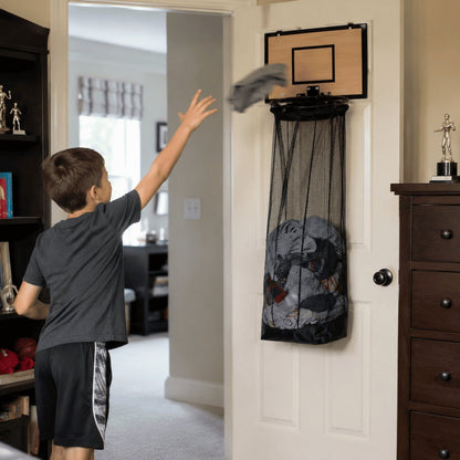 Over-the-Door Basketball Hoop Laundry Hamper
