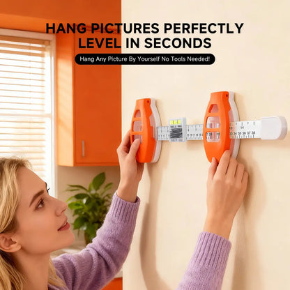 Professional Picture Hanging Tool with Level & Ruler