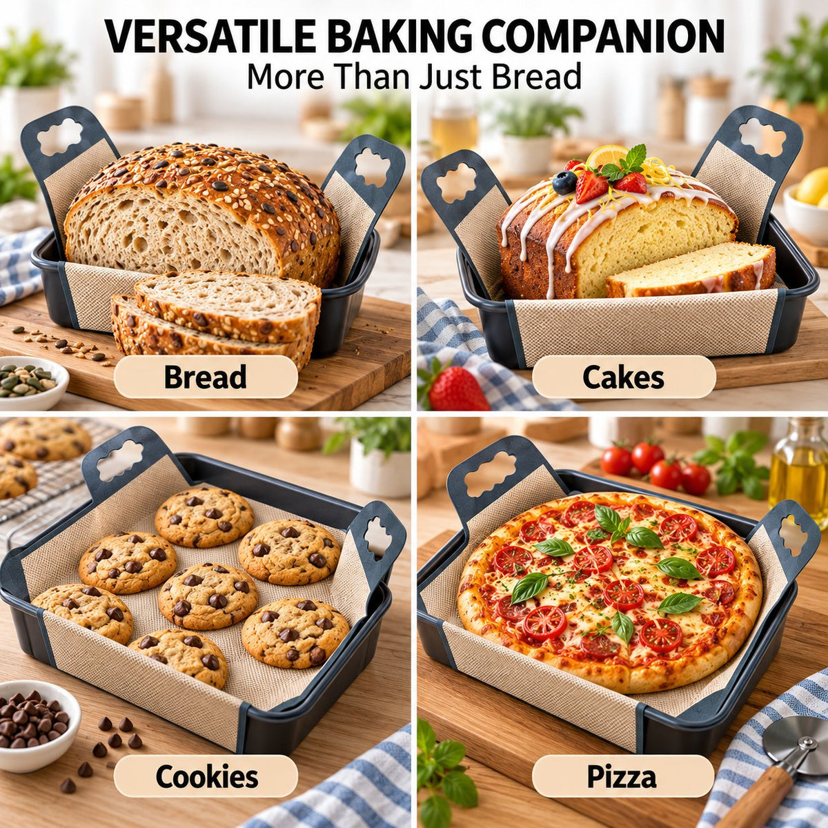 🍞Premium Food-Grade Silicone Bread Loaf Pan Liners | Easy Lift & Mess-Free Sourdough Baking 💛