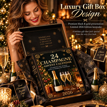 24-Day Champagne Bottle Ornament Calendar | Premium Holiday