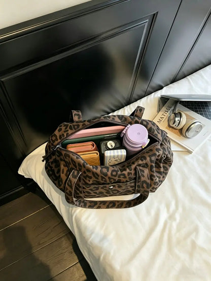 Medium Leopard Print Luggage Bag