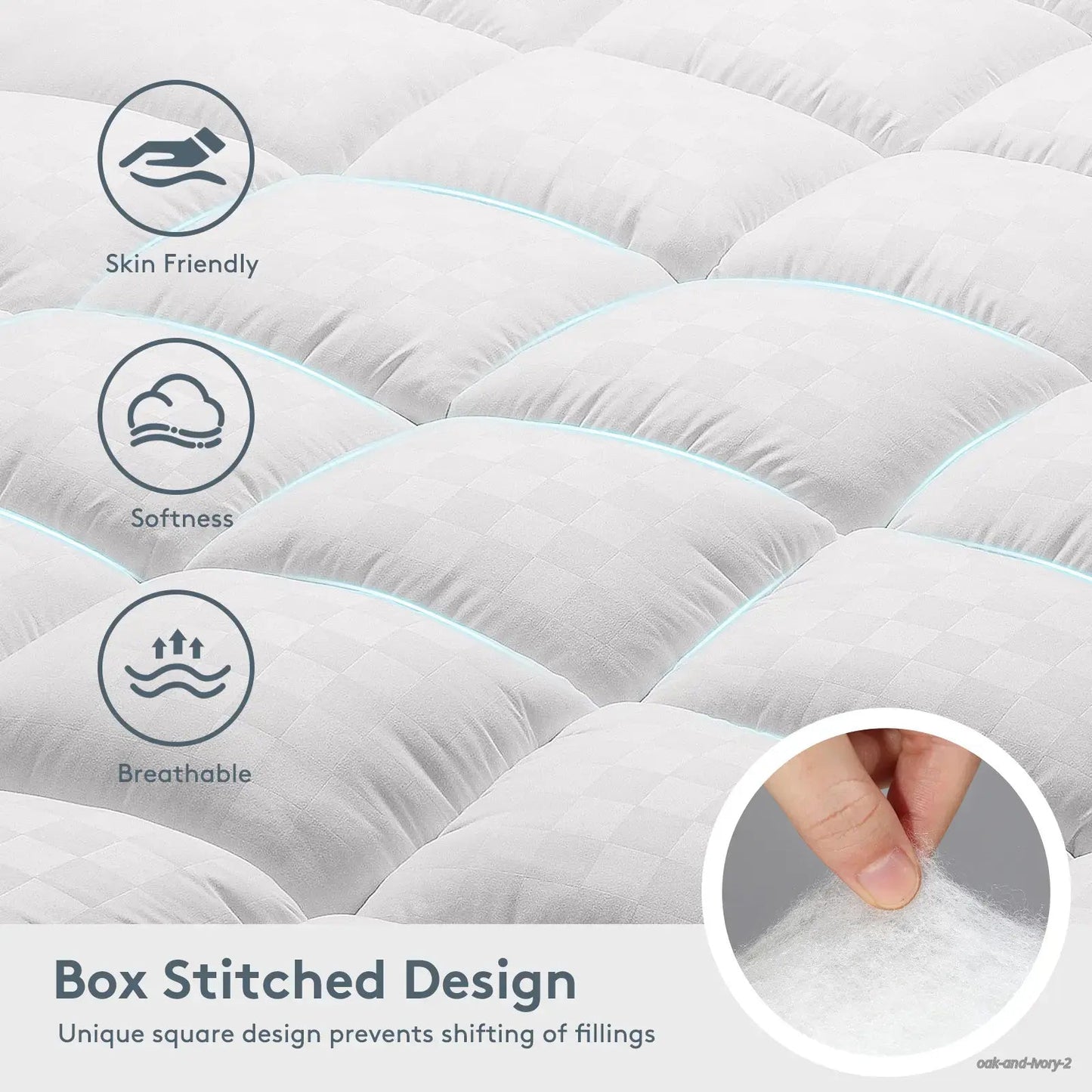 ☁️1000GSM Extra Thick Premium Quilted Mattress Topper