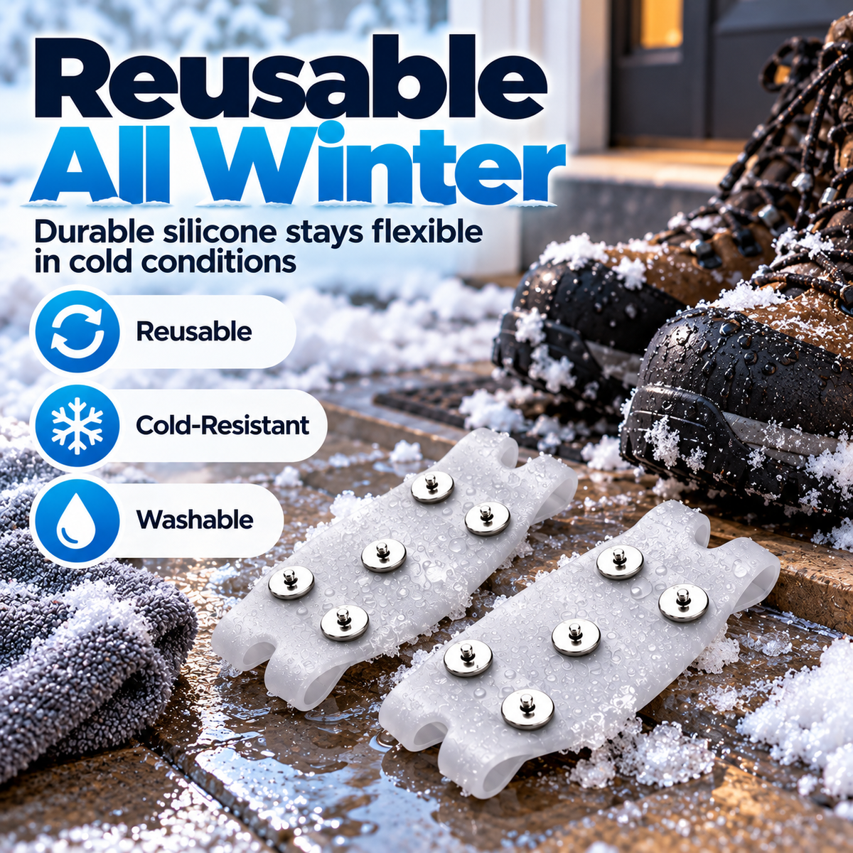 🧊👣 Anti-Slip Shoe Grips – Better Traction on Ice & Snow🍀