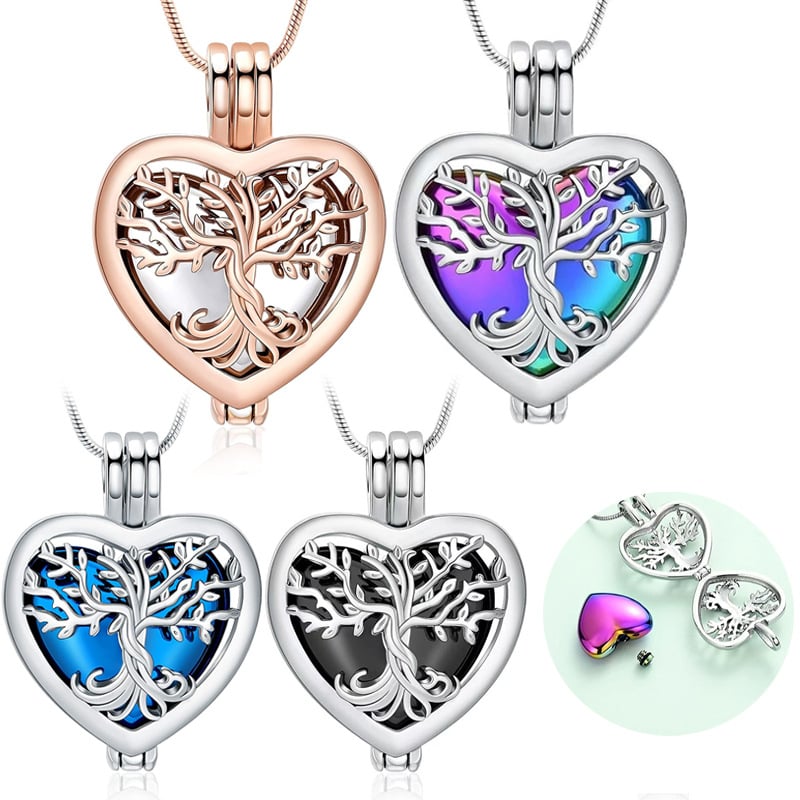 🌓Last Day 49% OFF-🌳❤️Heart Tree of Life Cremation Memorial Pendant | symbolizing the eternal continuity of life and love.