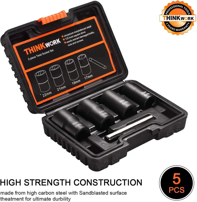 Lug Nut Remover, 5 Counts Wheel Lock Removal Kit