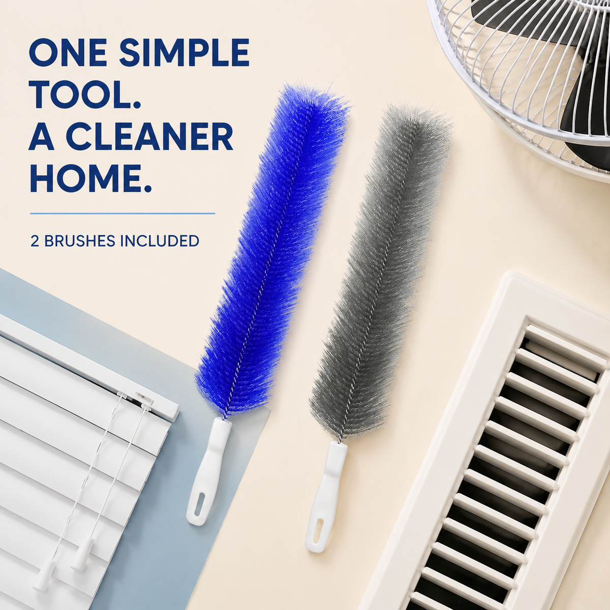 💖🎁Flexible Microfiber Fan Duster Brushes – Reusable Cleaning Tools (2/4 Pack)