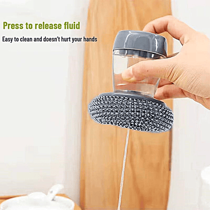 🏆Flash Sale⚡ 50K+ SOLD! 🧽 Comfort Grip Soap Dispensing Kitchen Scrub