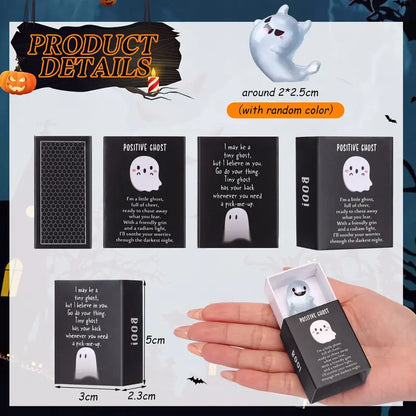 6 Sets Halloween Mini Ghost Figurines Glow in The Dark Resin Figures with Gift Boxes
