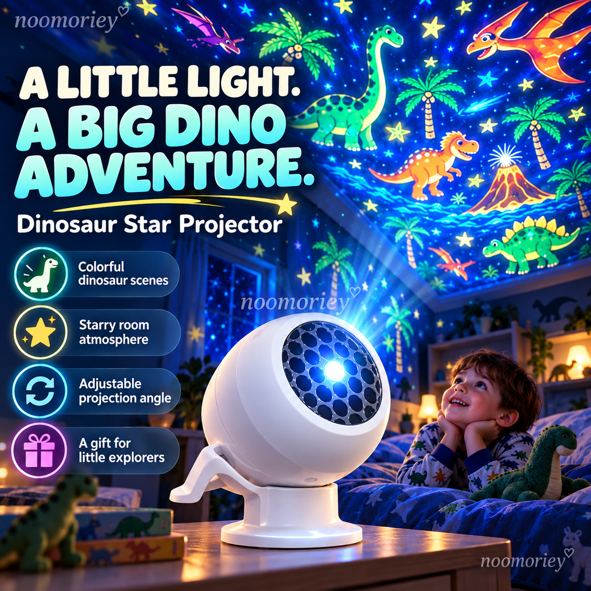 🦕 Magical Dinosaur & Ocean Star Projector – Turn Bedtime Into an Underwater Adventure! 🌊✨