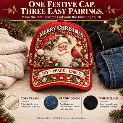 ⏳ Last Day 49% OFF – 🧢🎄 Premium Christmas Embroidered Baseball Cap | Festive Design, Adjustable Fit & Holiday Comfort