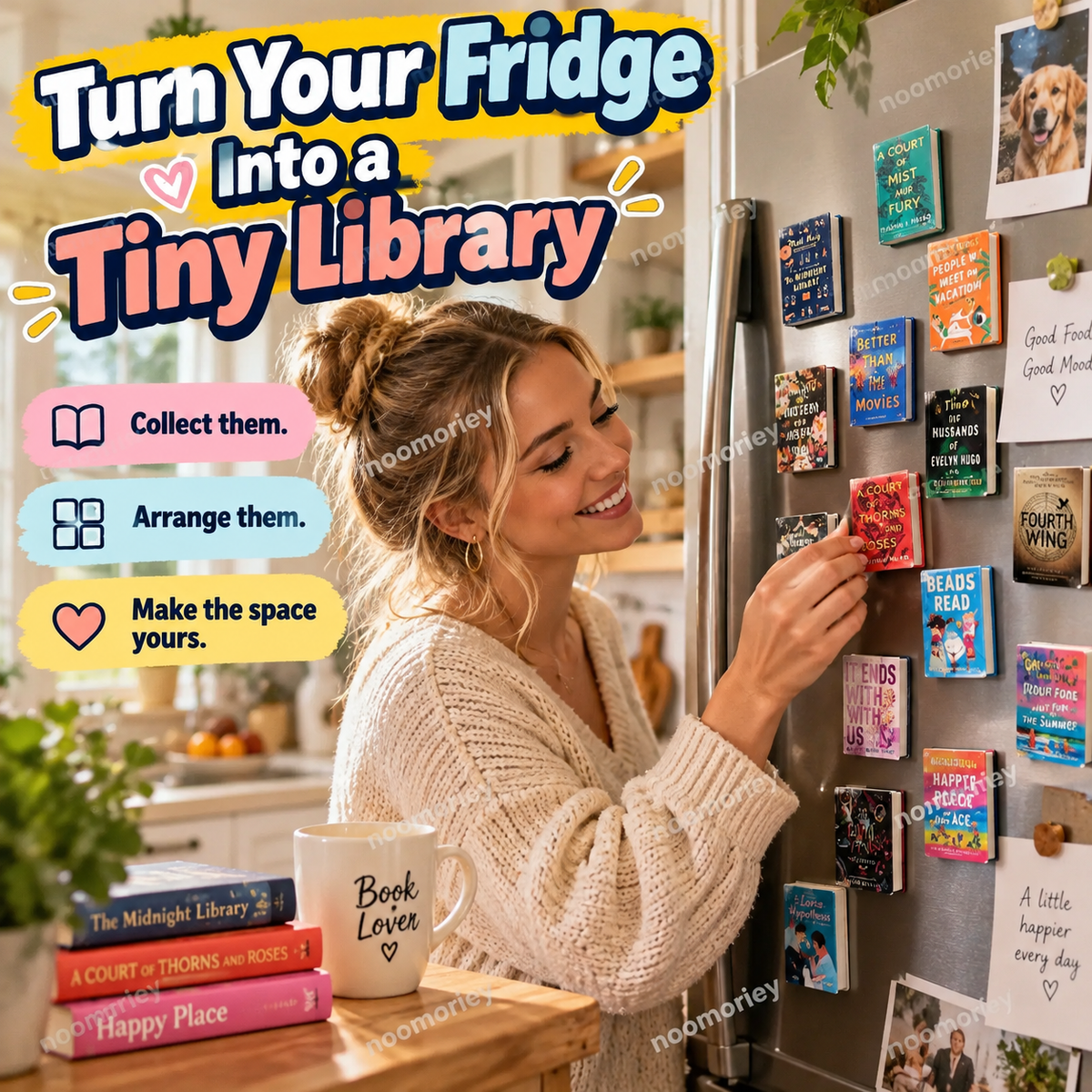 📚 Tiny Library Mini Book Magnets – 20-Piece Refrigerator Magnet Set