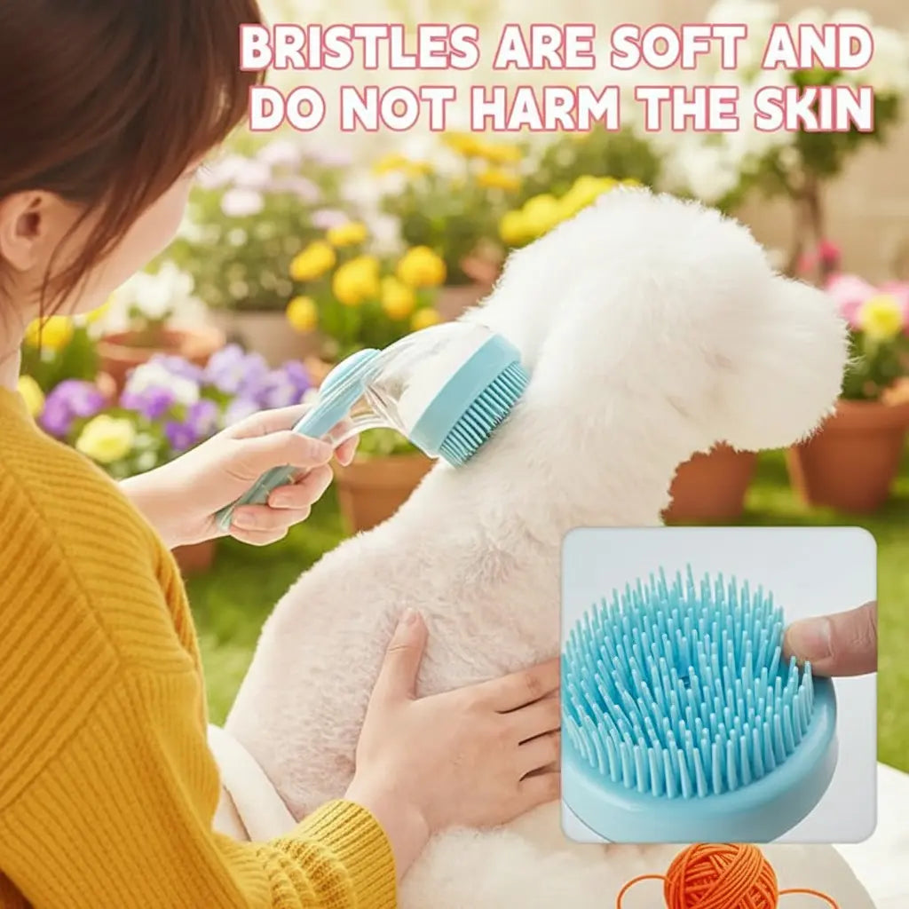 2026 2-in-1 Pet Bath & Grooming Brush with Soap Dispenser