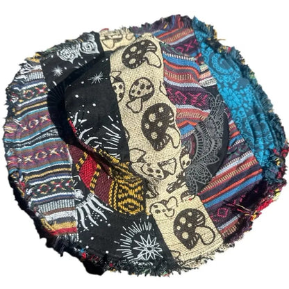 🔥Last Day 49% OFF - 🎩Frayed Patchwork Bucket Hat(✨Shapeable Brim One-of-a-Kind Style}