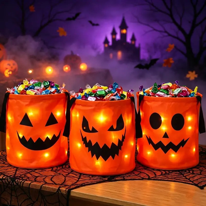 Halloween Candy Bucket with LED Lights